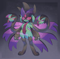 amount:solo body-type:anthro body-type:semi-anthro species:fusion species:hydriegon species:meowscarada // 2000x1983 // 450KB