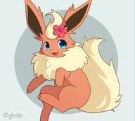 amount:solo body-type:feral feminine flower series:eeveelutions series:pokemon species:flareon style:chromatic-aberration style:girly style:kawaii wearing-flower // 2048x1827 // 207KB