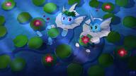 amount:pair atmosphere:lake body-type:feral freckles series:eeveelutions series:pokemon species:vaporeon // 2048x1152 // 229KB