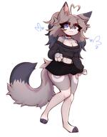 amount:solo body-type:anthro casual-outfit collar crop-top skirt species:cat species:fox style:kemono sweater // 2266x2910 // 276KB
