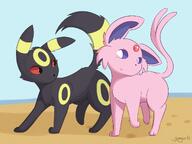 affection amount:pair atmosphere:beach body-type:feral date forehead-gem romance series:eeveelutions series:pokemon species:espeon species:umbreon style:kawaii // 2000x1500 // 205KB
