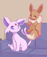 amount:pair atmosphere:home body-type:feral forehead-gem series:eeveelutions series:pokemon species:eevee species:espeon style:kawaii style:outline telekinesis // 1869x2263 // 246KB