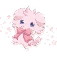 amount:solo body-type:semi-anthro series:pokemon species:espurr species:shiny-pokemon style:girly style:one-color style:pink wearing-bow // 1520x1520 // 82KB