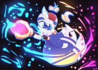 amount:solo atmosphere:powerful body-type:semi-anthro hall-of-fame:bronze hall-of-fame:silver hat species:meowstic staff style:chromatic-aberration style:glow style:striped-background telekinesis // 2250x1614 // 686KB