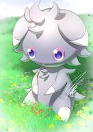 amount:solo atmosphere:field atmosphere:flowers body-type:semi-anthro flower series:pokemon species:espurr style:colored-lighting style:kawaii // 1447x2047 // 3.2MB