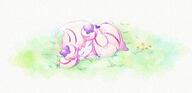amount:solo atmosphere:field body-type:semi-anthro butterflies sleeping species:alcremie species:food-creature style:watercolor // 1200x580 // 141KB