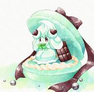 amount:solo body-type:semi-anthro chocolate food macarons species:alcremie species:food-creature style:complementary-colors style:watercolor sweets // 1850x1810 // 872KB