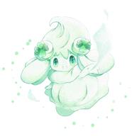 amount:solo body-type:semi-anthro clover species:alcremie species:food-creature style:watercolor // 1162x1200 // 134KB