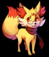 amount:solo body-type:feral glasses nerdy scarf species:fennekin style:colored-lighting // 850x996 // 96KB