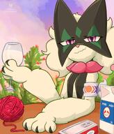 amount:solo body-type:anthro species:meowscarada style:kemono style:painted // 1745x2048 // 324KB