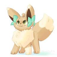 amount:solo body-type:feral freckles oc series:pokemon species:eevee style:girly wearing-bow // 2000x2000 // 160KB
