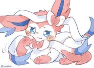 amount:solo blushing body-type:feral series:eeveelutions series:pokemon smug species:sylveon style:scribbles visual-teasing // 1037x750 // 83KB