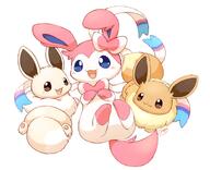 amount:multiple body-type:feral happy series:eeveelutions series:pokemon species:eevee species:shiny-pokemon species:sylveon style:kawaii // 1456x1180 // 161KB