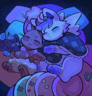 amount:pair atmosphere:dreamy atmosphere:night atmosphere:stary body-type:feral cloak oc plush sleeping species:alolan-vulpix species:buneary style:dim style:noisy // 1932x2000 // 748KB