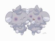 affection amount:pair amount:solo annoyed body-type:semi-anthro cheek-rub pressing-same-body-part-against-each-other series:pokemon species:espurr style:kawaii // 2025x1518 // 100KB