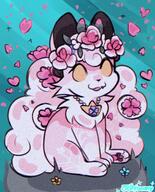 amount:solo atmosphere:sakura body-type:feral feminine flower necklace species:alolan-vulpix style:girly style:noisy wearing-flower // 2580x3200 // 1.7MB