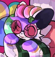 amount:solo blep body-type:feral glasses oc species:alolan-vulpix style:icon style:painted // 2500x2577 // 455KB