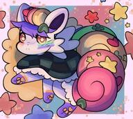 amount:solo atmosphere:fantasy body-type:feral cloak oc species:alolan-vulpix style:abstract-background style:colorful // 2178x1953 // 435KB