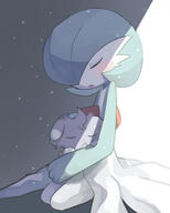 amount:pair amount:solo body-type:semi-anthro series:pokemon sleeping species:espurr species:gardevoir style:dim // 2400x3000 // 997KB