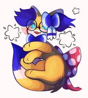 amount:solo body-type:feral glasses nerdy oc species:fennekin wearing-bow // 1800x2000 // 257KB