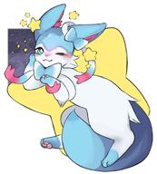amount:solo atmosphere:stary body-type:feral series:eeveelutions series:pokemon species:shiny-pokemon species:sylveon stars wink // 900x1000 // 373KB