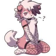 amount:solo body-type:anthro fishnet-leggings smug species:lycanroc-(midday) style:kemono visual-teasing // 2048x2048 // 210KB