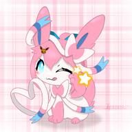 amount:solo body-type:feral series:eeveelutions series:pokemon species:sylveon wink // 1000x1000 // 161KB