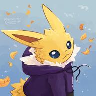 amount:solo atmosphere:autumn body-type:feral hoodie series:eeveelutions series:pokemon species:jolteon style:painted sweater // 1600x1600 // 173KB