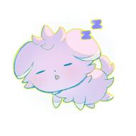 amount:solo body-type:feral body-type:semi-anthro series:pokemon sleeping species:espurr style:dithering style:outline style:playful // 2048x2048 // 160KB