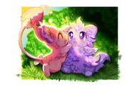 amount:pair atmosphere:hills atmosphere:sunlight body-type:feral body-type:semi-anthro fluffified series:pokemon species:espurr species:skitty style:dithering style:grainy-lines style:over-exposure style:painted style:playful // 3600x2300 // 1.0MB
