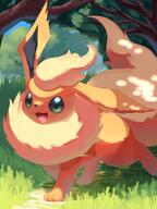 amount:solo atmosphere:field atmosphere:sunlight body-type:feral series:eeveelutions series:pokemon species:flareon // 1536x2048 // 292KB