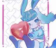amount:solo balloons body-type:feral maid neutral-expression outfit series:eeveelutions series:pokemon species:glaceon style:colored-lines // 1747x1489 // 224KB