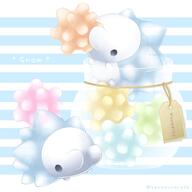 amount:pair body-type:blob body-type:feral candy hall-of-fame:bronze hall-of-fame:silver konpeito species:snom style:pastel-colors style:playful style:striped-background // 800x800 // 53KB