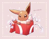 amount:solo atmosphere:christmas body-type:feral cramped presents series:pokemon species:eevee style:kawaii style:thin-border // 2048x1638 // 220KB