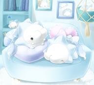 amount:pair atmosphere:home body-type:blob body-type:feral species:snom style:blue wearing-bow // 2000x1800 // 215KB