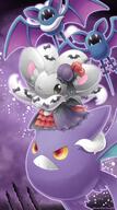 amount:multiple atmosphere:halloween atmosphere:spooky body-type:feral dress hall-of-fame:bronze outfit species:cinccino species:crobat species:zubat style:kawaii wearing-bow // 1000x1800 // 198KB
