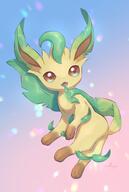 amount:solo body-type:feral series:eeveelutions series:pokemon species:leafeon style:chromatic-aberration style:kawaii // 1587x2356 // 186KB