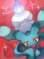 amount:pair atmosphere:halloween body-type:blob body-type:feral species:flutter-main style:glow style:kawaii style:noisy // 2304x3072 // 661KB