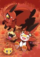 amount:multiple atmosphere:autumn atmosphere:forest body-type:feral body-type:semi-anthro imitation species:bidoof species:joltik species:nickit species:scorbunny // 1240x1754 // 217KB