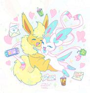 amount:pair amount:solo boba body-type:feral crown series:eeveelutions series:pokemon species:flareon species:shiny-pokemon species:sylveon style:girly style:playful style:very-girly style:very-playful // 1959x2048 // 382KB