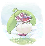 amount:pair amount:solo atmosphere:clouds atmosphere:field body-type:blob body-type:semi-anthro species:bounsweet species:steenee // 916x943 // 514KB