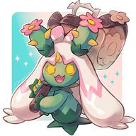 amount:solo atmosphere:desert body-type:semi-anthro holding-large-object-in-comparison species:fusion species:maractus species:tinkaton style:abstract-background style:girly style:outline style:sparkly style:split-background // 1280x1280 // 161KB