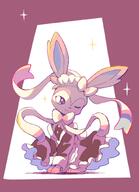 amount:solo atmosphere:sunlight body-type:feral maid outfit series:eeveelutions series:pokemon species:sylveon style:colored-lighting style:colored-lines style:kawaii visual-teasing // 1186x1644 // 142KB