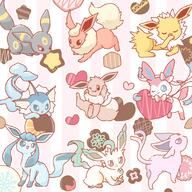 amount:multiple body-type:feral cookies eeveelutions-as-food forehead-gem grouping:all-eeveelutions matching-something-with-each-character series:eeveelutions series:pokemon species:eevee species:espeon species:flareon species:glaceon species:jolteon species:leafeon species:sylveon species:umbreon species:vaporeon style:playful sugar-cookies // 900x900 // 565KB