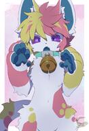 amount:solo bell-collar body-type:anthro body-type:semi-anthro collar species:cat style:abstract-background style:kemono // 2664x3912 // 1.3MB