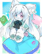amount:solo body-type:anthro book dress hair heterochromia nerdy species:fox style:abstract-background style:kemono style:outline wearing-bow // 1503x1935 // 390KB