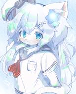 amount:solo body-type:anthro glasses hat long-hair nerdy outfit sailor species:cat style:kemono // 2048x2560 // 625KB