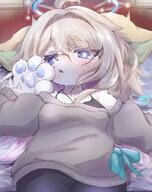 amount:solo atmosphere:bedroom body-type:anthro casual-outfit glass hair nerdy species:cat style:kemono wearing-bow // 1622x2048 // 415KB