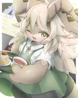 amount:solo body-type:anthro body-type:semi-anthro maid outfit species:goat style:intentional-blur style:kemono style:outline tea // 2048x2560 // 579KB