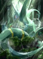 amount:pair atmosphere:forest atmosphere:rain atmosphere:sunlight body-type:semi-anthro hall-of-fame:bronze hall-of-fame:silver species:serperior species:snivy style:sunrays // 1509x2048 // 370KB